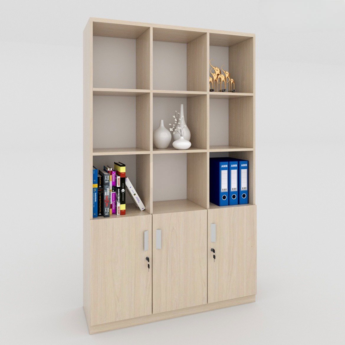 Tủ Hồ Sơ Gỗ Nhiều Kệ Trang Trí - THS87