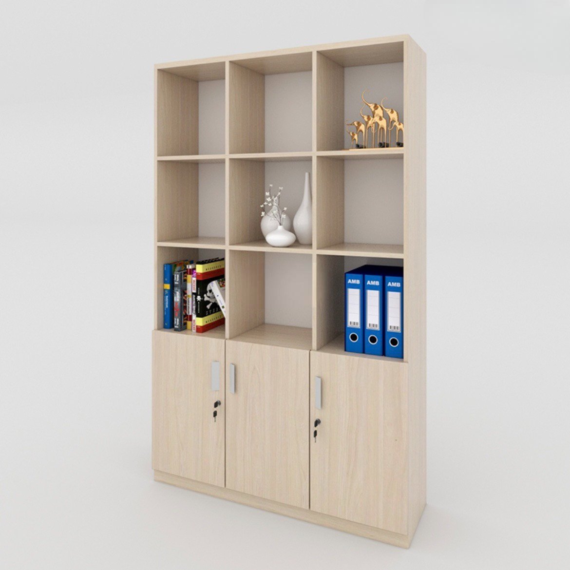 Tủ Hồ Sơ Gỗ Nhiều Kệ Trang Trí - THS87